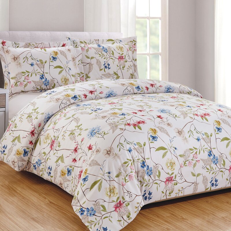 August Grove Hazle Botanical Duvet Cover Set Reviews Wayfair