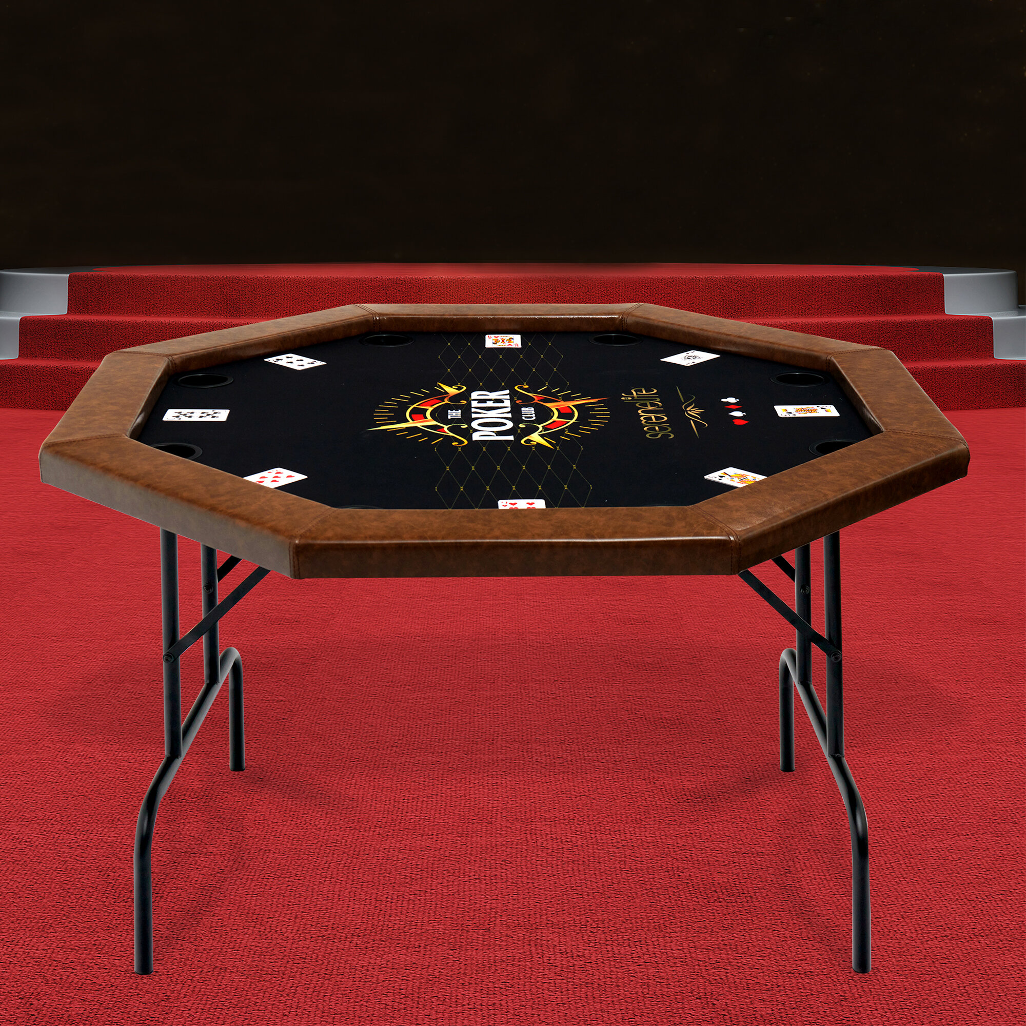 8 person poker table with chairs