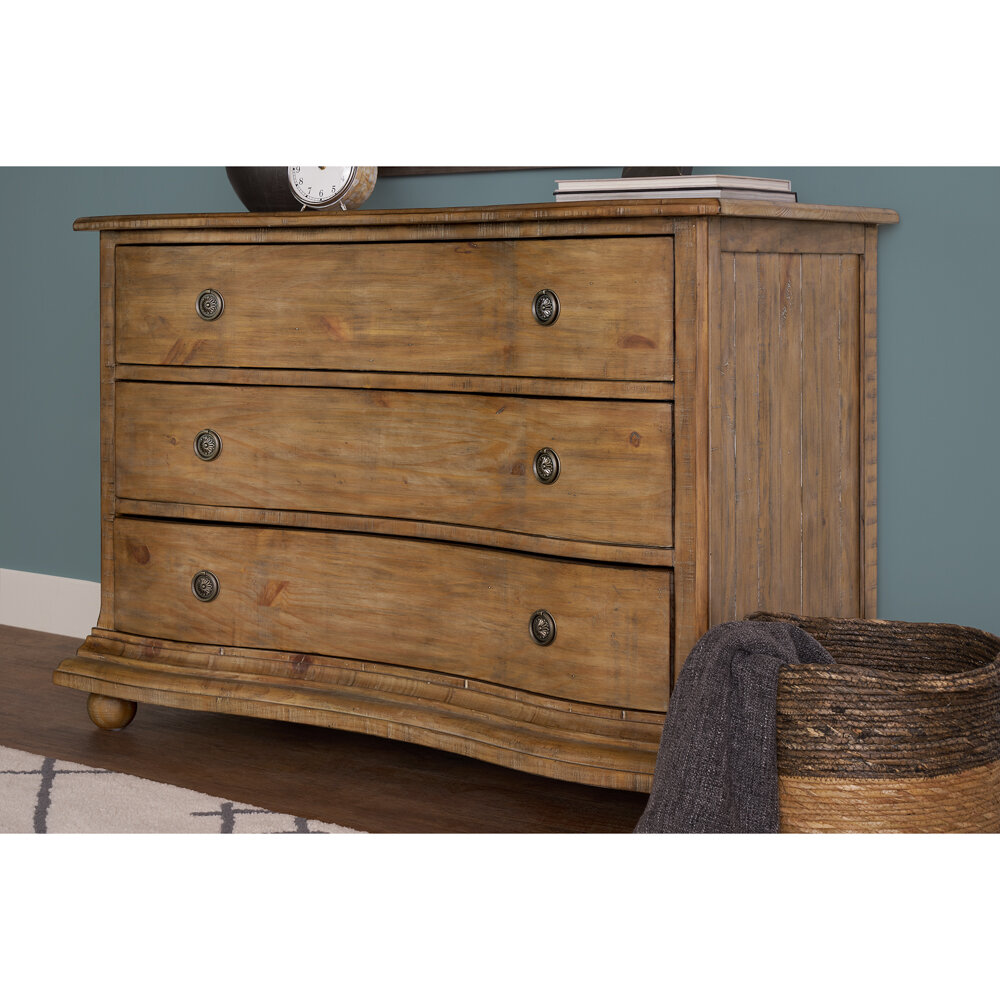 Darby Home Co Dunwich Curved Chest Of 3 Drawers Dresser Wayfair