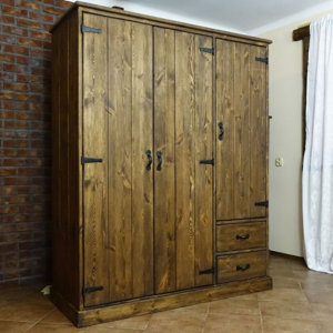 Drehtürenschrank Rustikal, 190 cm H x 155 cm B ..