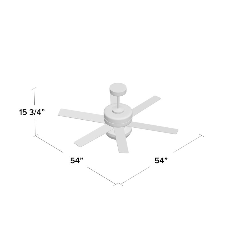 54 Brack Dual Mount 6 Blade Ceiling Fan With Remote Light Kit Included