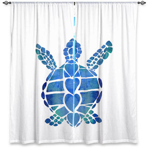 Lowesville Catherine Holcombe's Window Turtle Love Blue Room Darkening Curtain Panels (Set of 2)