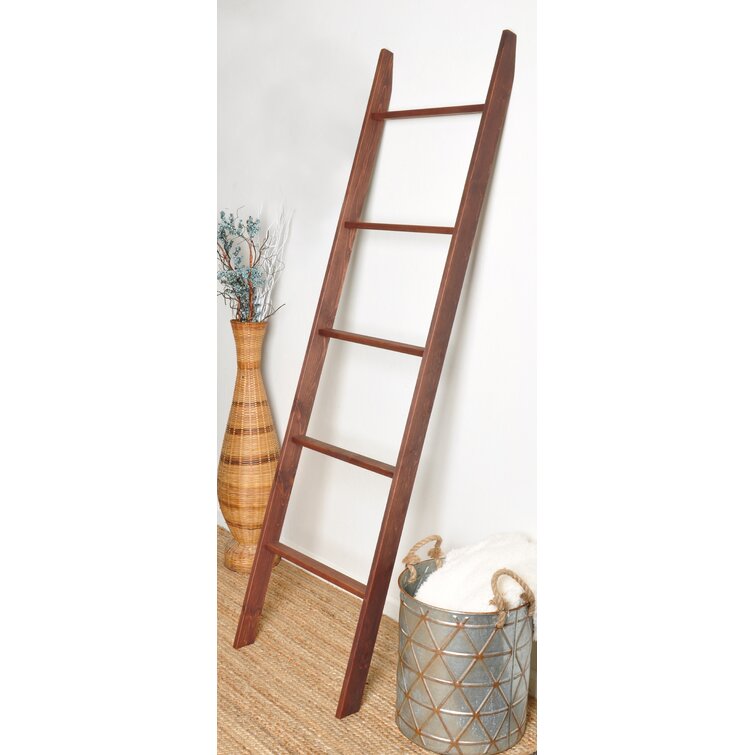 Rustic Farmhouse Blanket Ladder 5 Foot By 21 Inches Dark Wanut Stain 
