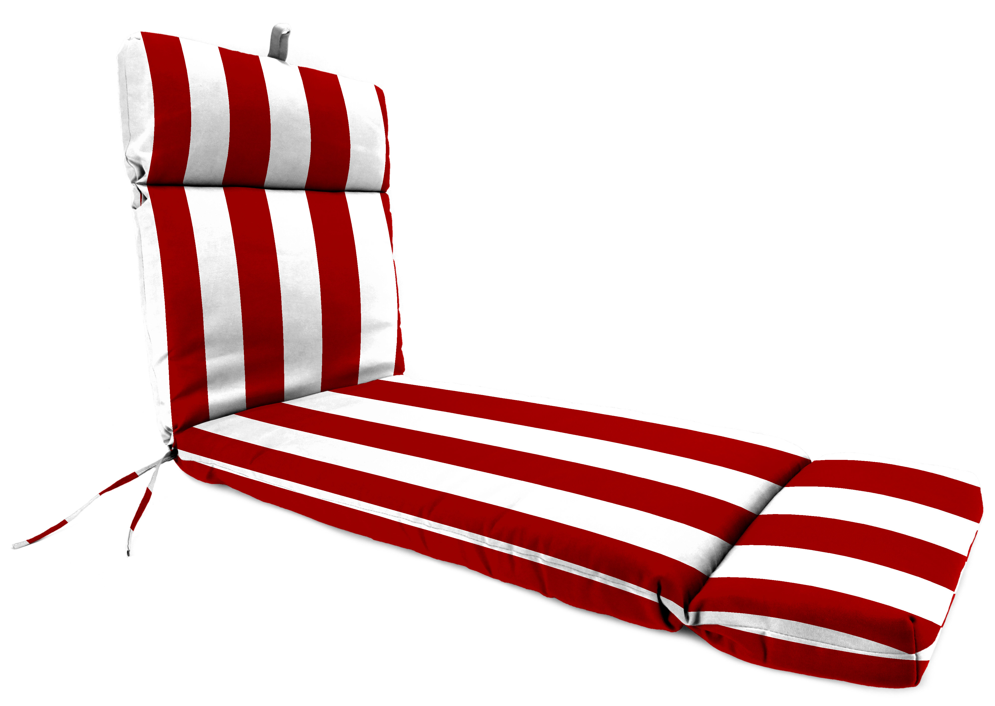 Poly Batting Basics Lounger Patio Cushion Red Stripes