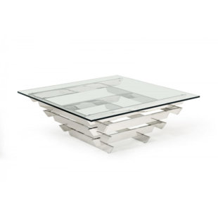 Go to store & view more images Clearbrook Metal and Glass Coffee Table by Orren Ellis