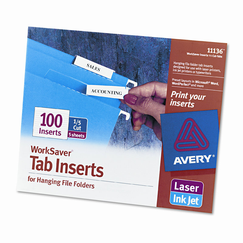 Printable Inserts for Hanging File Folders (100/Pack)