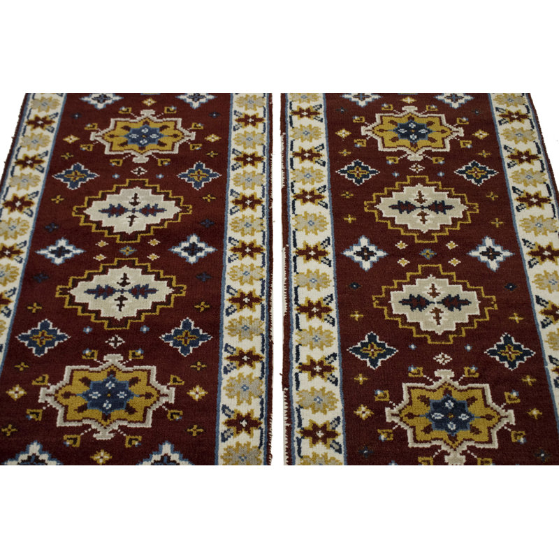 Adminrugs Runner Oriental Hand Knotted Wool Dark Red Area Rug Wayfair