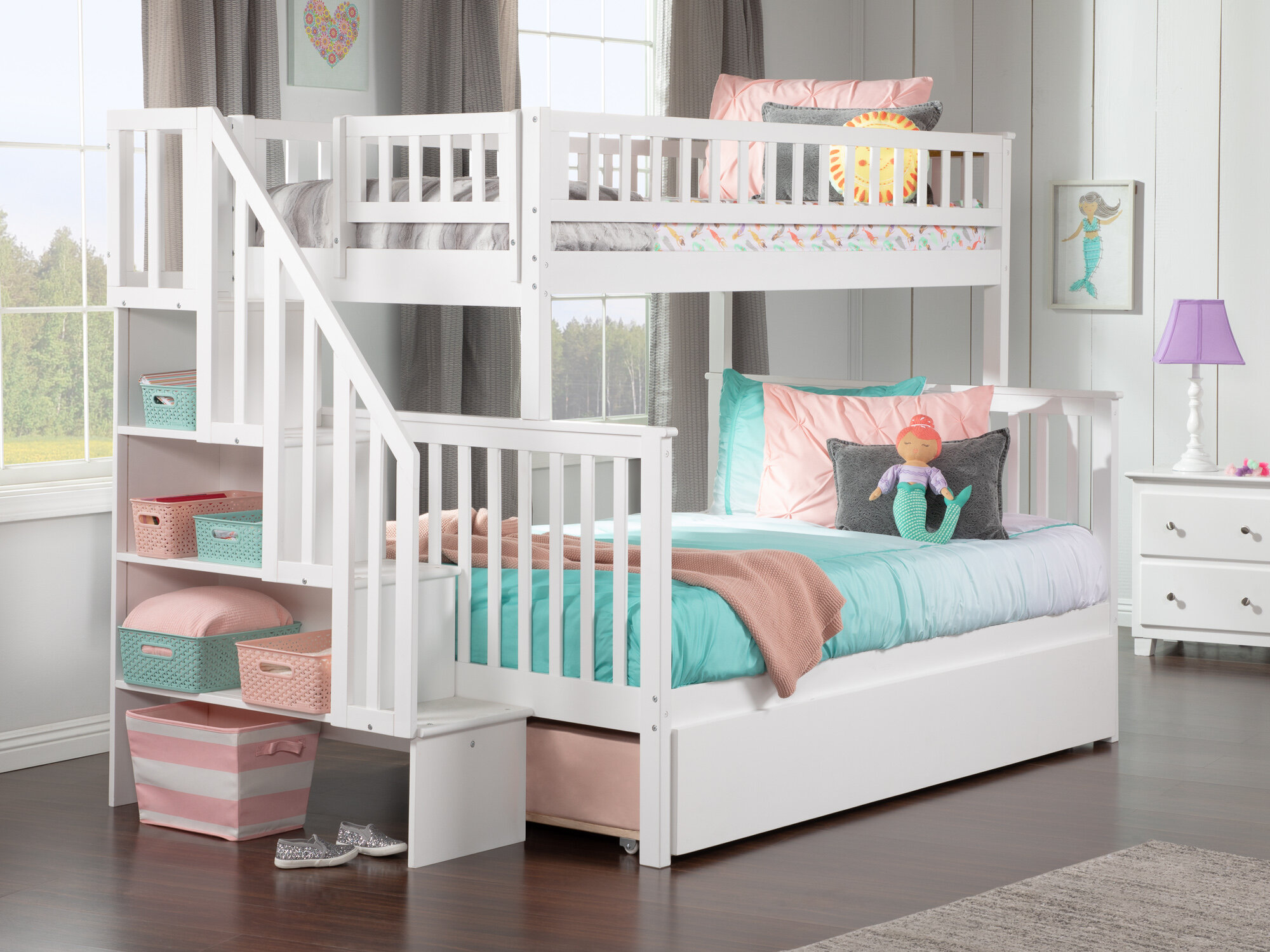 full bunk bed with trundle