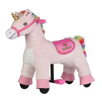 Designed with Soft Materials Gold Detailing Perfect for A Magical Adventure for Your Little One White-Gold Blond Hair with Gold Twisted Horn Realistic Galloping Sounds JOON UNICORN ROCKING HORSE 