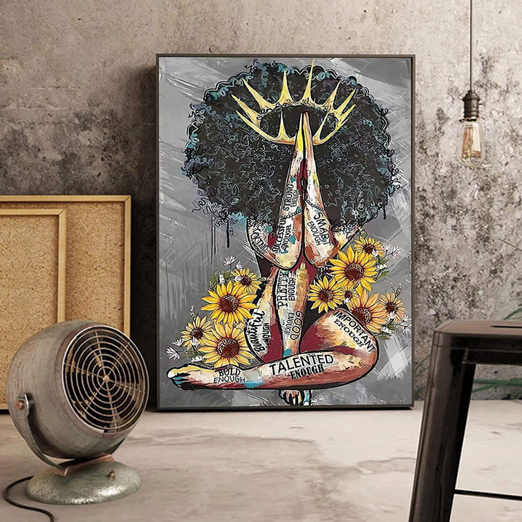 everly quinn black queen girl unframed painting on canvas wayfair everly quinn black queen