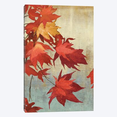 'Maple Leaves I' Print on Canvas East Urban Home Size: 26