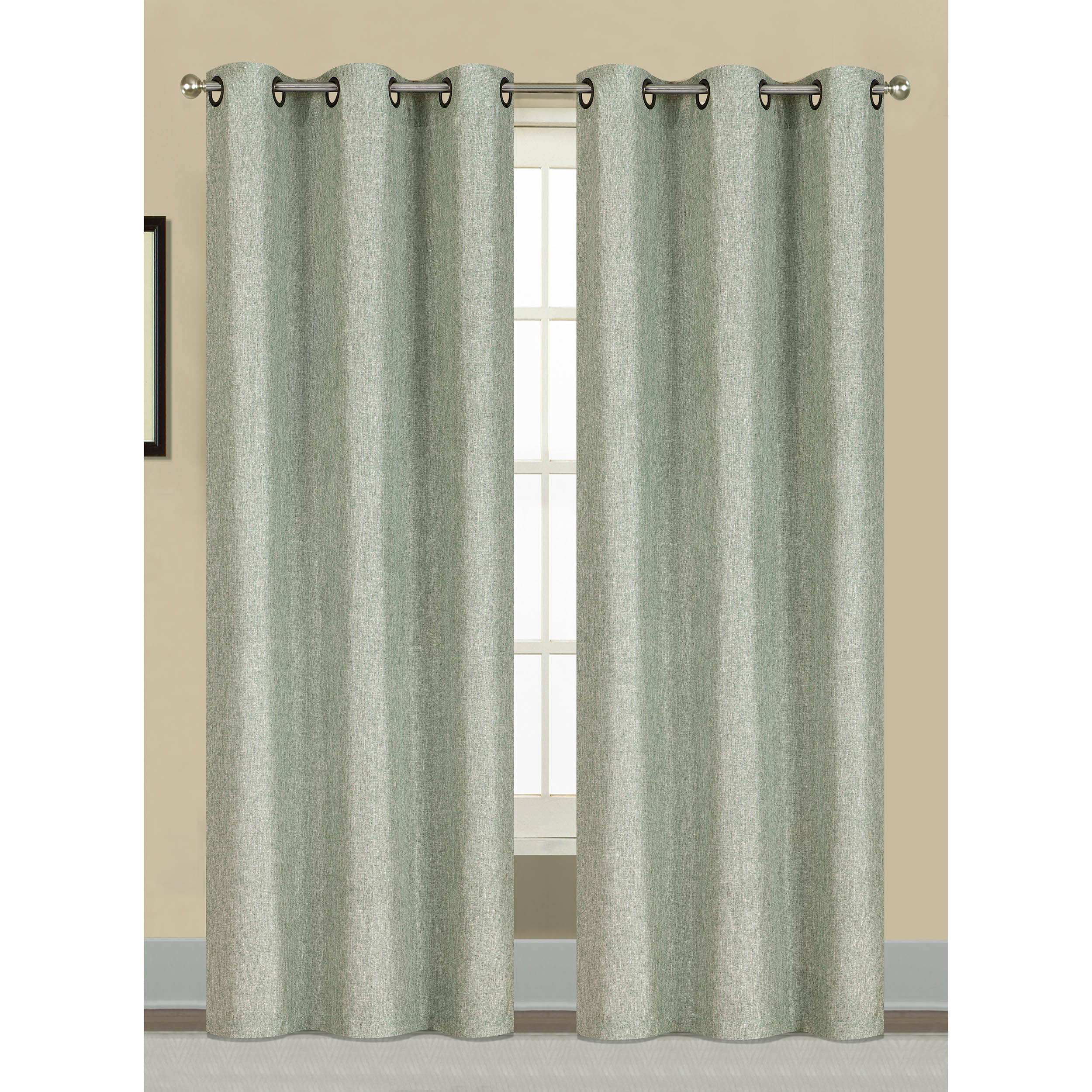 Window Elements Willow Textured Woven Solid Sheer Grommet Curtain