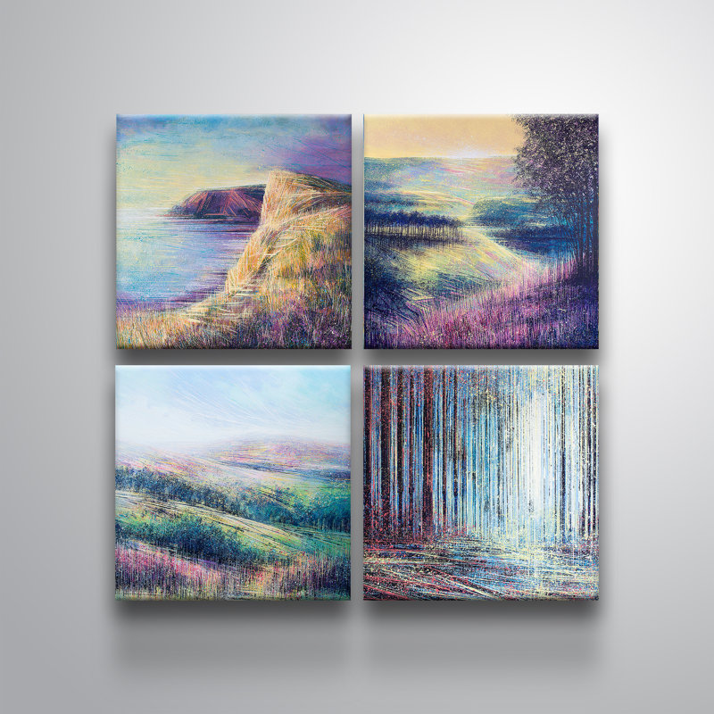 Artwall Pastel Landscapes By Todd 4 Piece Painting Print Set On