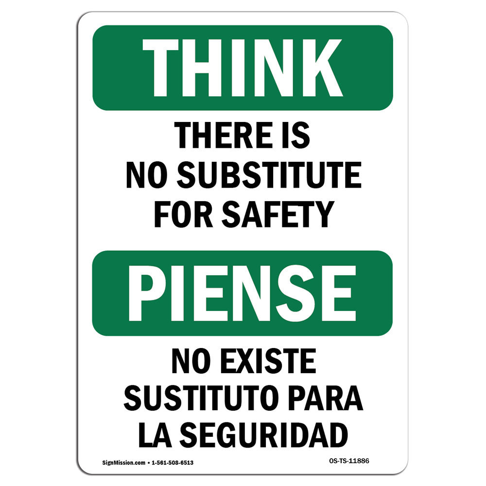 SignMission There Is No Substitute For Safety Bilingual Sign Wayfair