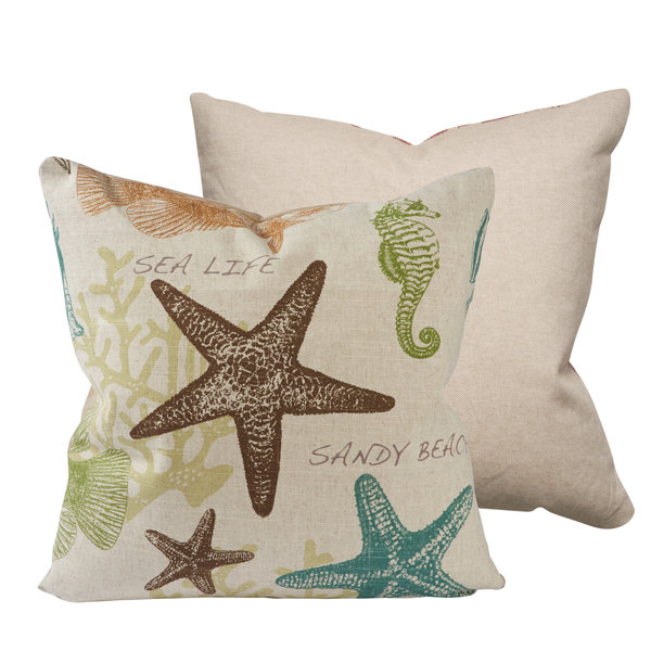 Highland Dunes Columbus Coastal Starfish Throw Pillow Reviews