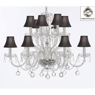 Go to store & view more images Bowey 12-Light Shaded Chandelier by Rosdorf Park