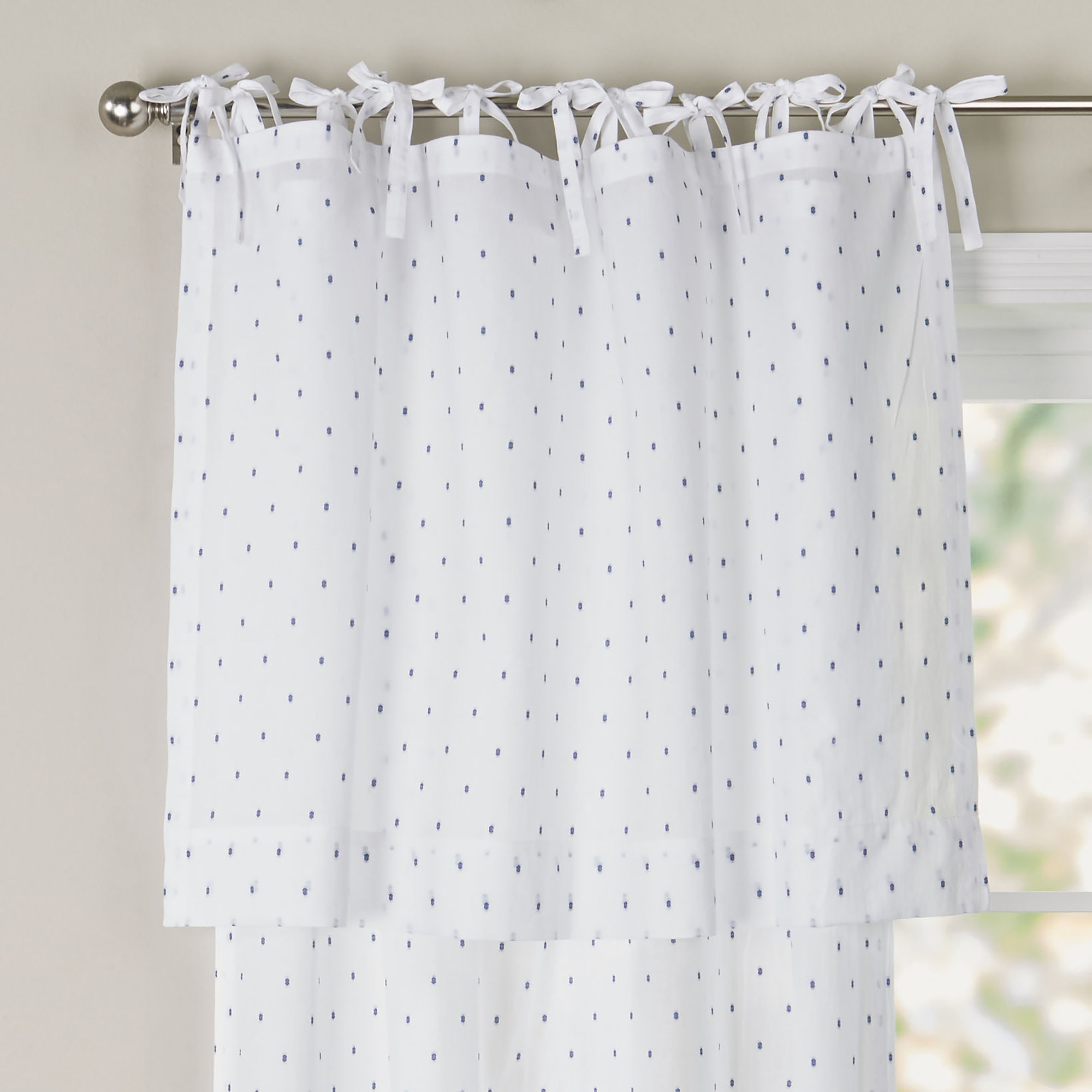 August Grove Corcoran Polka Dot Sheer Tab Top Curtain Panels Wayfair