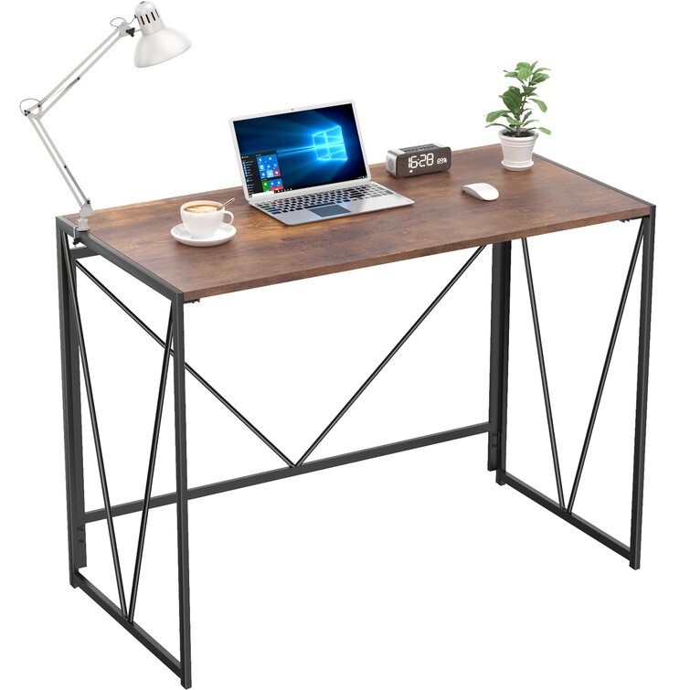 White LEPAK Foldable Computer Desk,Modern Simple PC Laptop Study Gaming Writing Workstation Portable Folding Table with Metal Frame for Home Office Picnic Camping,100 x 48 x 74 cm 
