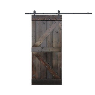 Interior Slab Doors Wayfair Paneled Wood Knotty Pine Solid Interior Diy Slab Barn Door With Installation Hardware Kit