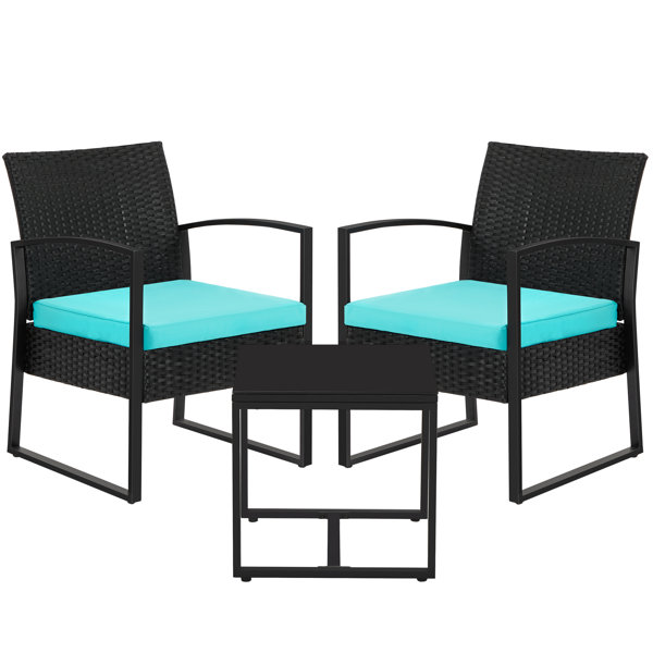 blue outdoor seating