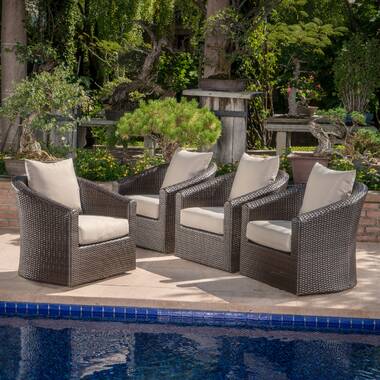 northridge swivel patio chair with sunbrella cushions three posts