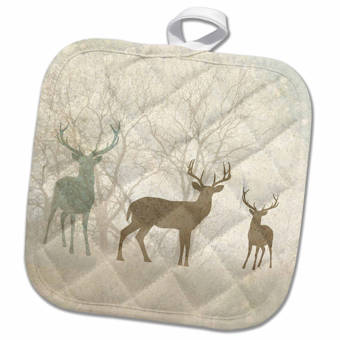 3drose Alerted Tail Deer Buck Potholder Wayfair Ca