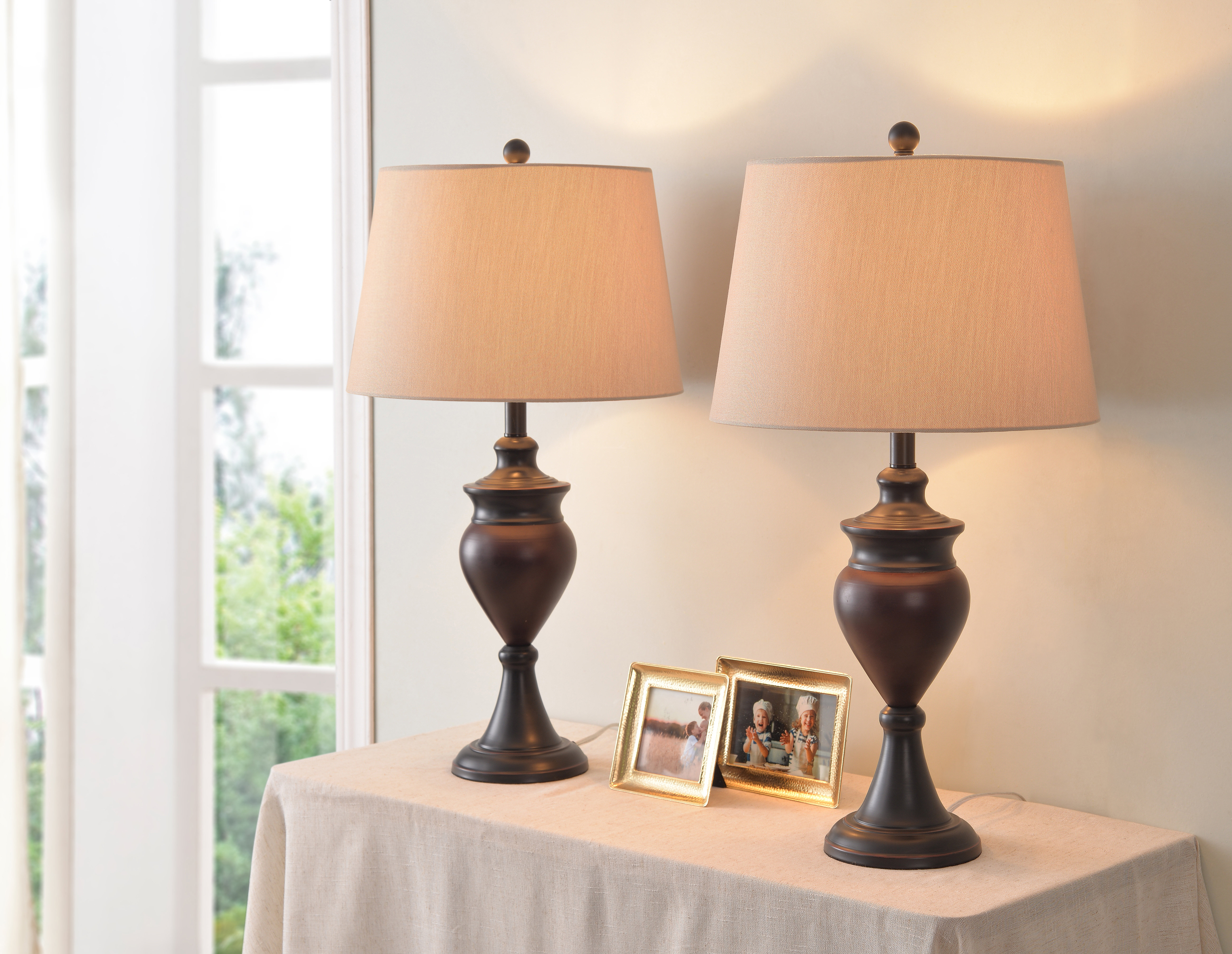 prescott bronze glass table lamp