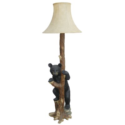 Rishi Bear Behind Tree Trunk 62 Floor Lamp Loon Peak