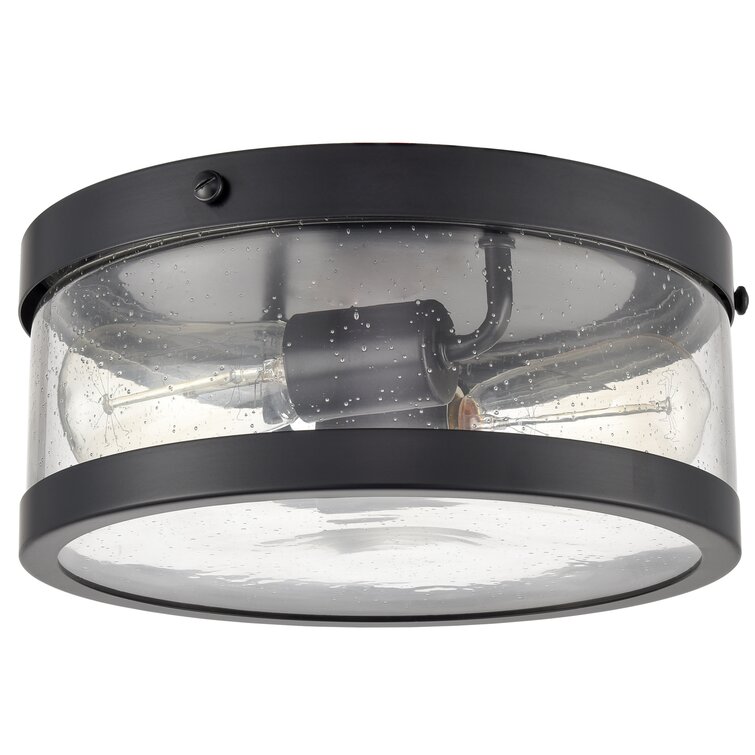 seeded glass flush mount ceiling light