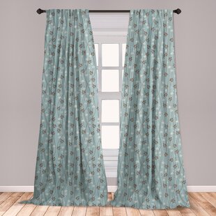 Ambesonne Vintage Curtains Floral Rustic Composition With Blossoming Branches Wildflowers Garden Window Treatments 2 Panel Set For Living Room