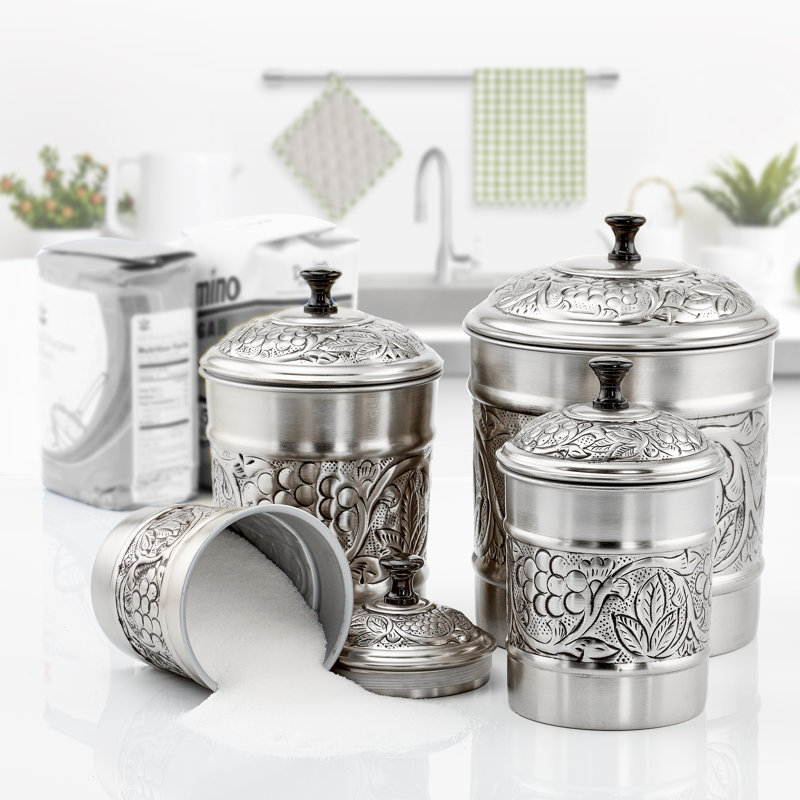 Old Dutch Heritage Embossed 4 Piece Kitchen Canister Set ...