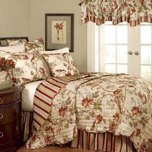 Waverly 100% Cotton Reversible Quilt Throw Blanket 50'' x 60'' 