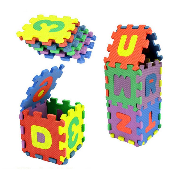 36Pcs Soft EVA Foam Baby Kids Play Mat Toy Alphabet Number Puzzle 12*12cm 