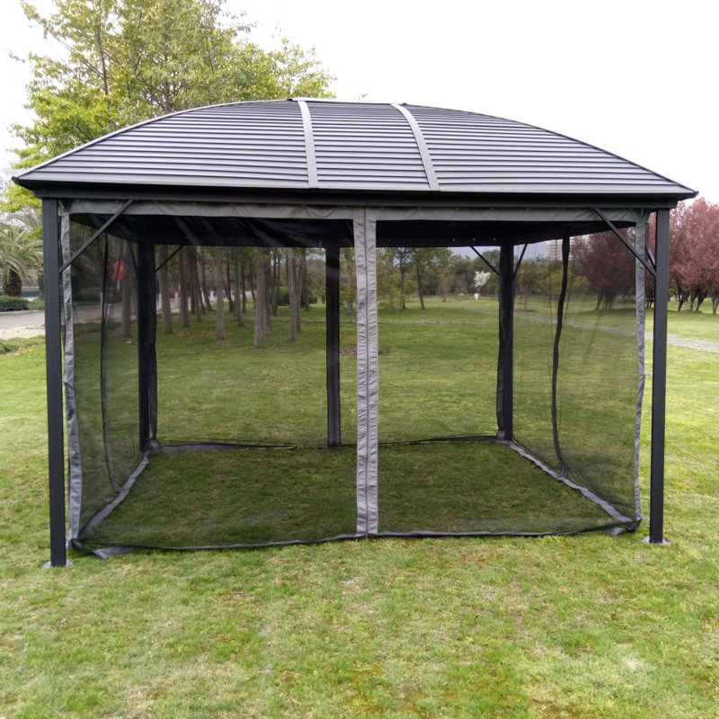 ALEKO Round Roof 12 Ft. W x 10 Ft. D Metal Patio Gazebo ...