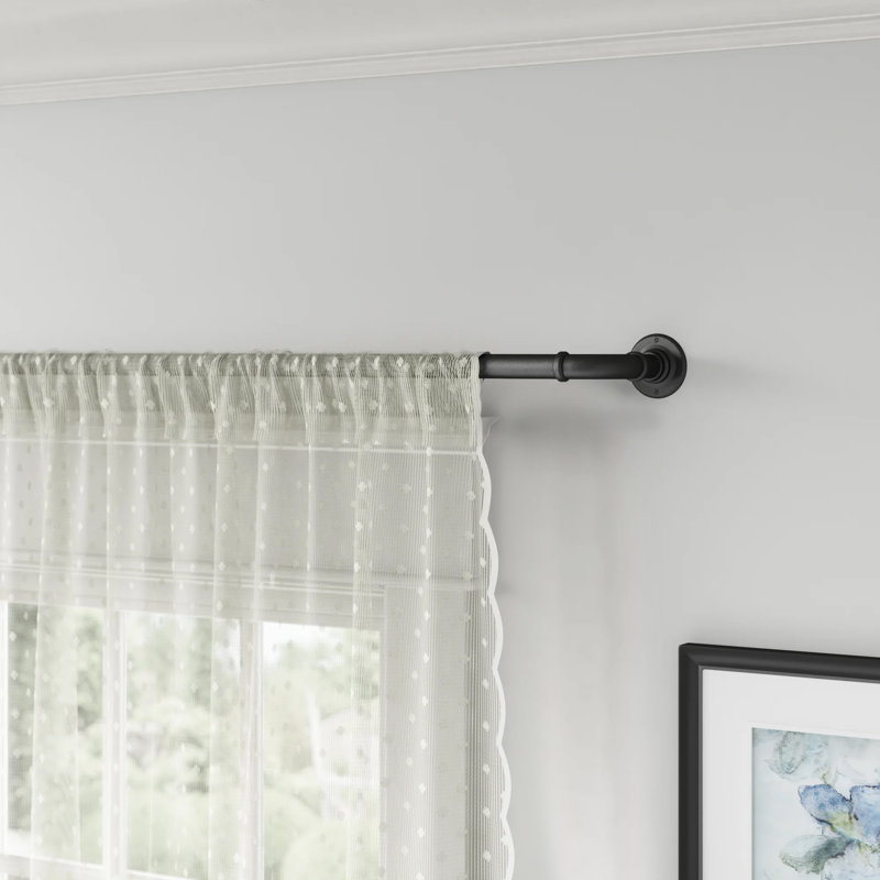 how to wrap voile around a curtain pole