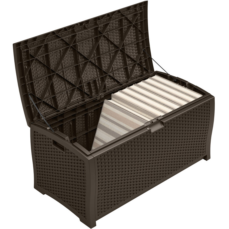 Suncast Java Wicker Outdoor 99 Gallon Resin Deck Box Reviews Wayfair