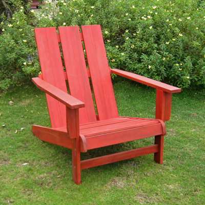 Highland Dunes Duckett Solid Wood Adirondack Chair Finish Barn Red Duckett Solid Wood Adirondack Chair