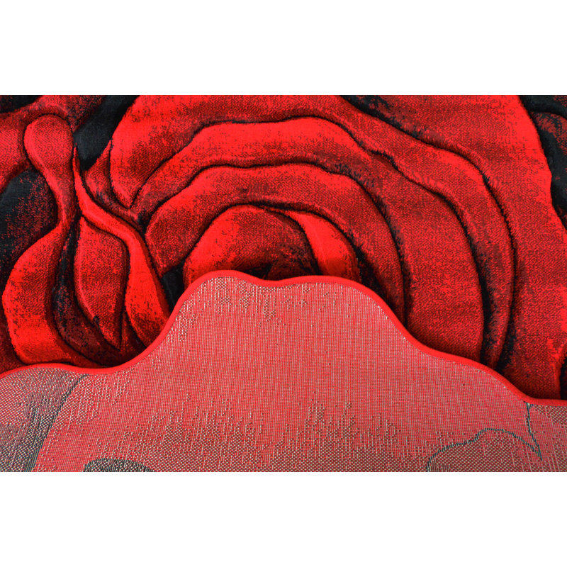 Winston Porter Baseeth Flowers 3d Effect Rose Botanical Red Area