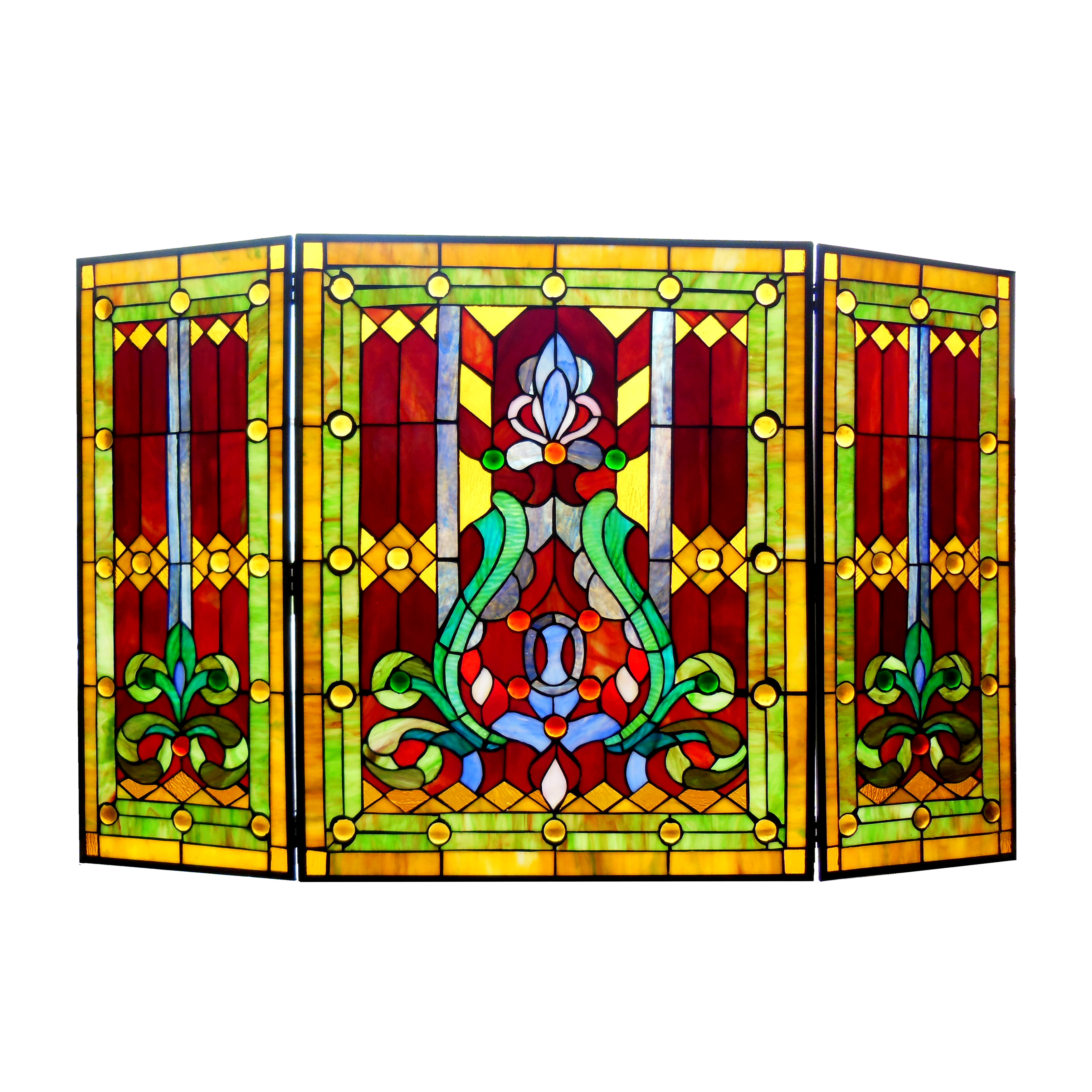 Chloe Lighting Tiffany 3 Panel Bronze Fireplace Screen Reviews