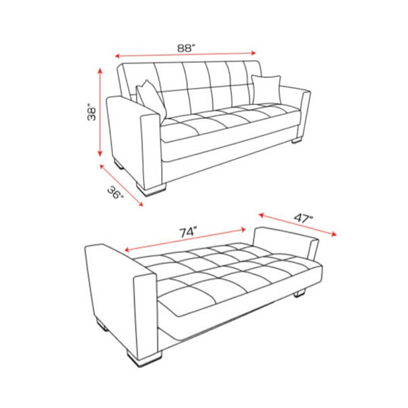 Laude Run Lemary Sleeper Sofa Bed Grey With Storage Wayfair Ca Laude Run Lemary Sleeper Sofa Bed
