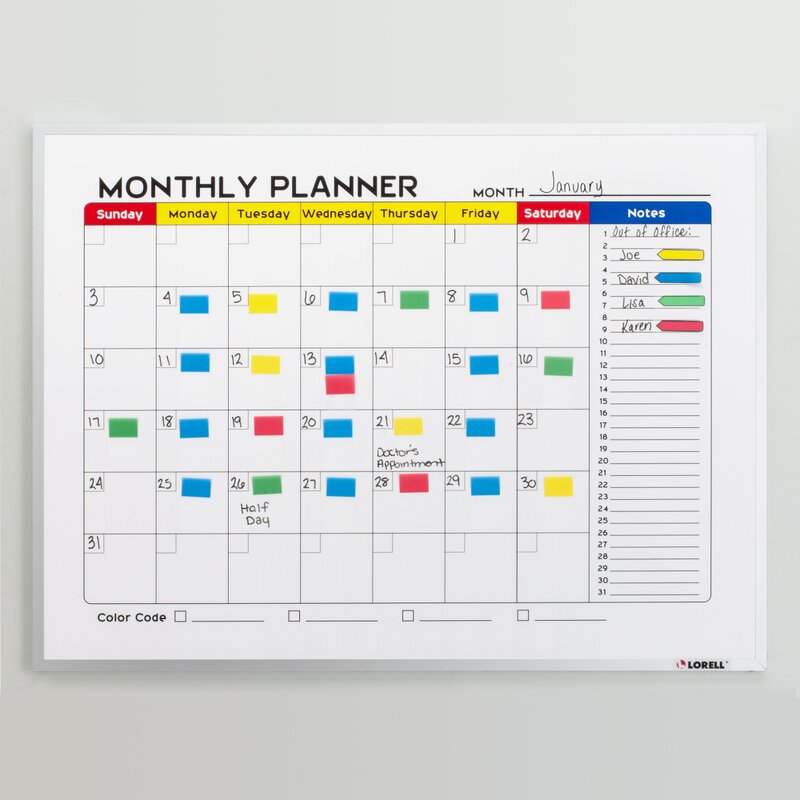 Lorell Dry-erase Wall Mounted Calendar Planner Whiteboard & Reviews 