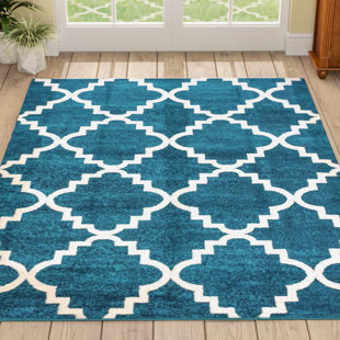Blue Lattice Rug Wayfair Ozzie Lattice Navy Blue White Indoor Area Rug