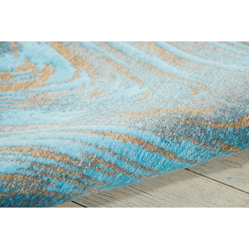 Ebern Designs Teppich Mobley In Turkis Wayfair De