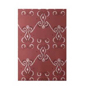 On the Line Print Red Indoor/Outdoor Area Rug
