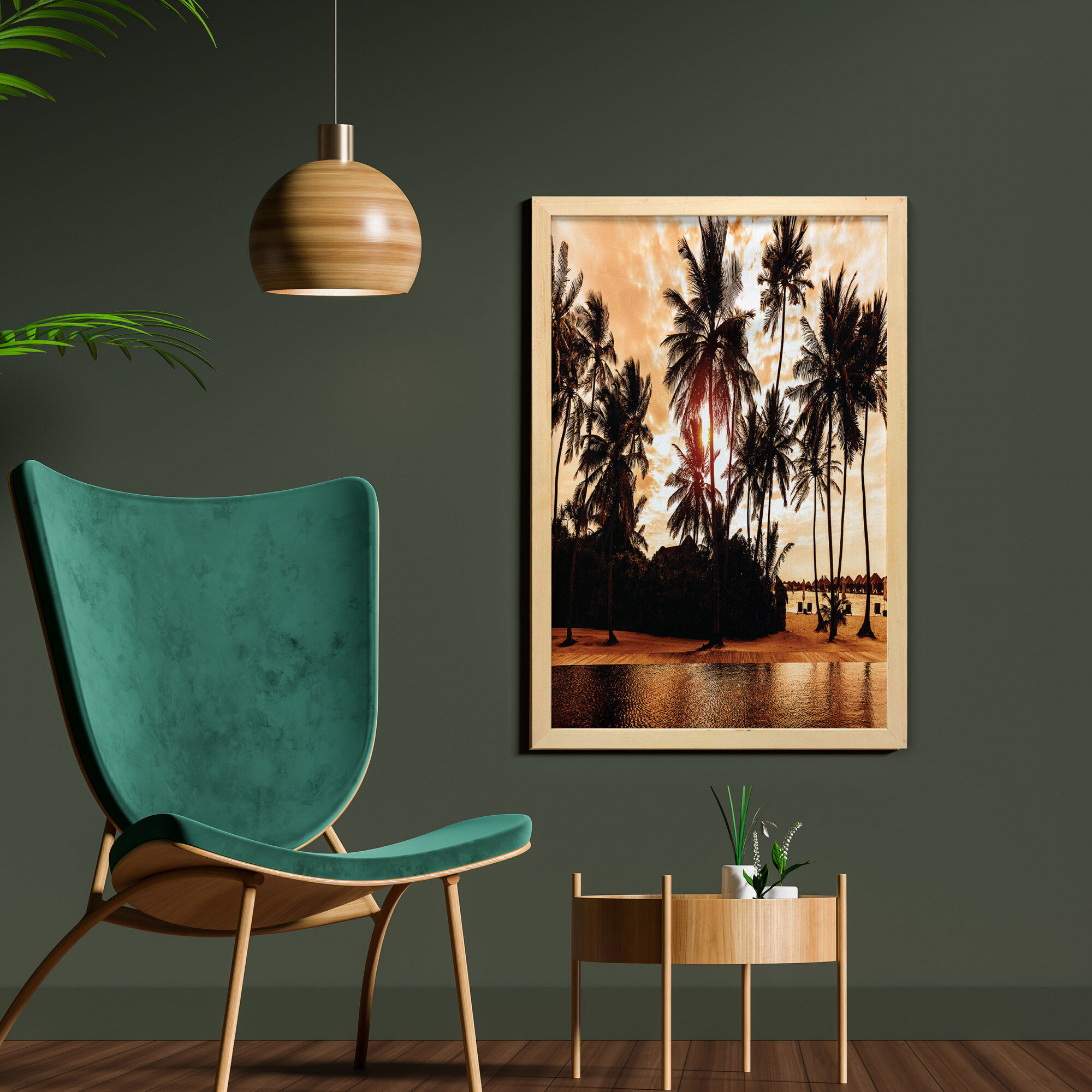 East Urban Home Tropic Ocean Sea Love Bora Island Palm Trees Silhouette 