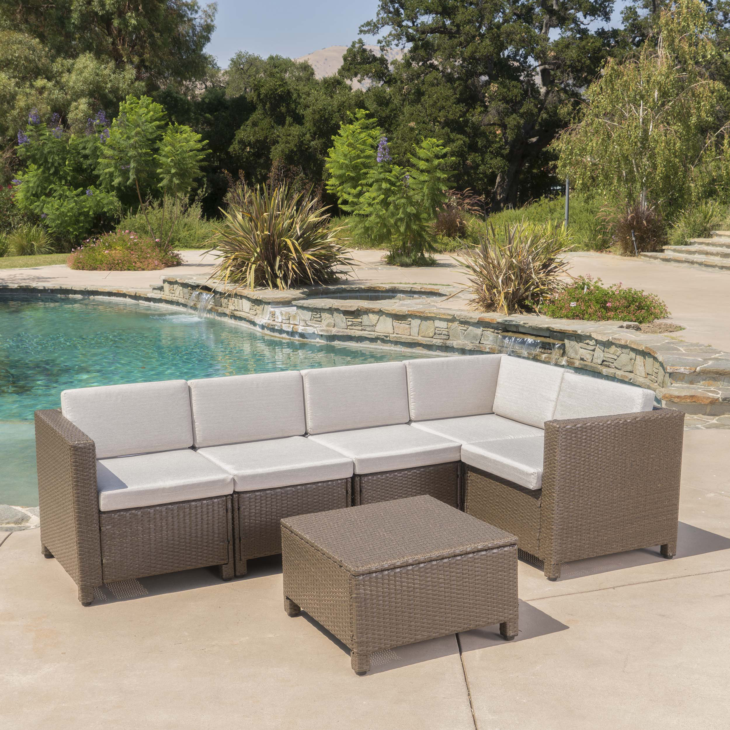 Wade Logan Furst 6 Piece Rattan Sectional Seating Group With Cushions Reviews Wayfair