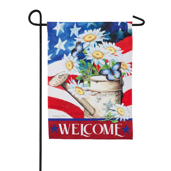 Evergreen Flag Garden Patriotic Watering Can 2 Sided Suede 18 X 12 5 In Garden Flag Wayfair