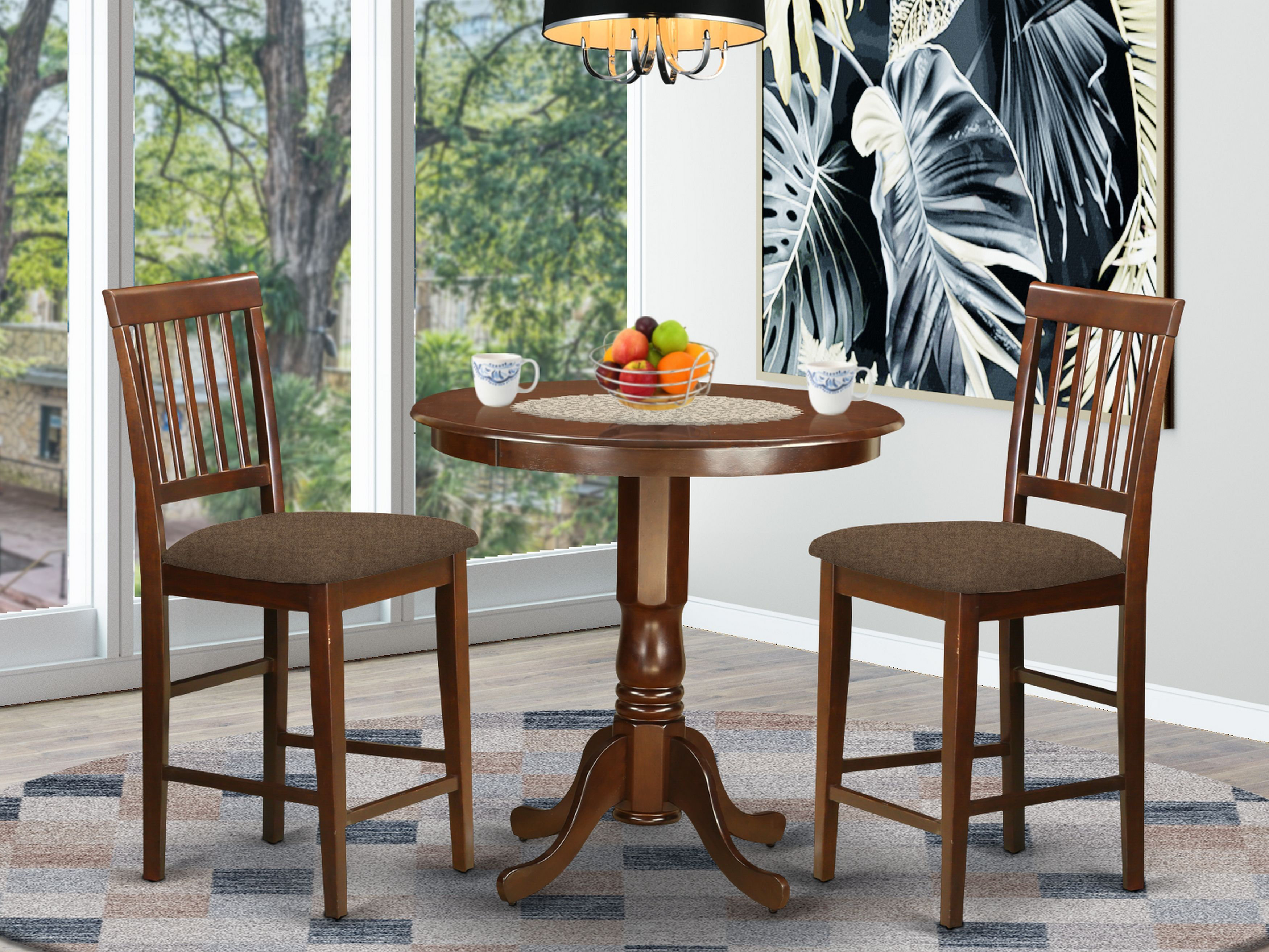 Charlton Home Speights 2 Person Counter Height Rubberwood Solid Wood Dining Set Reviews Wayfair