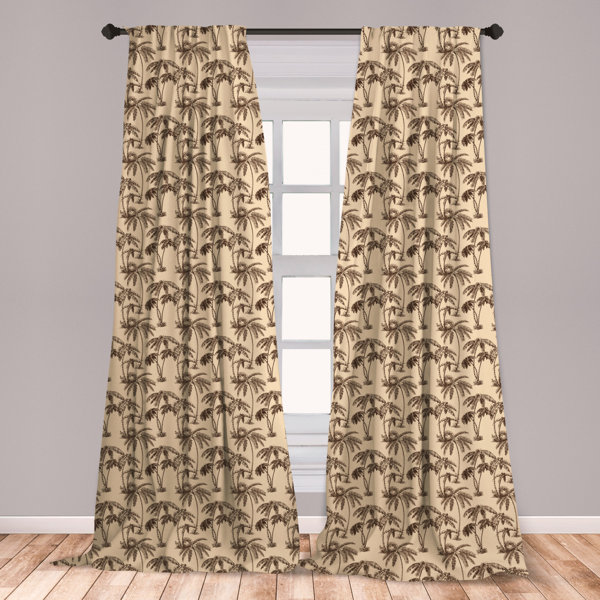 East Urban Home Ambesonne Tree Curtains Tropical Palm Trees