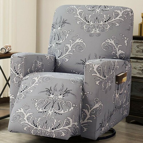 Winston Porter One Size Fits All With Side Pocket Printed Floral 1 Piece Stretchy Box Cushion Recliner Slipcover Reviews Wayfair